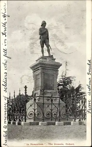 Ak Hobart Tasmanien Australien, La Memoriam, The Domain