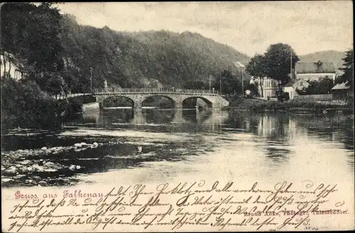 Ak Falkenau Flöha in Sachsen, Teilansicht, Brücke