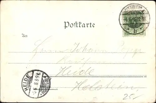 Litho Glück auf, Zeche, Bergleute, Pferd im Stollen