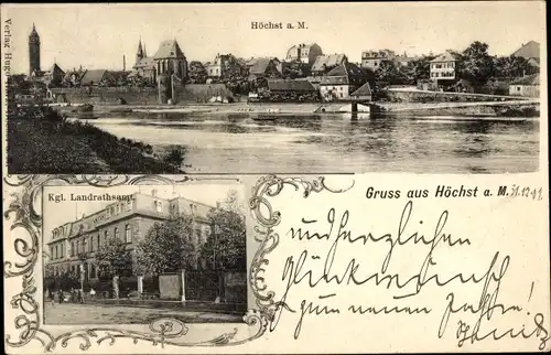 Ak Höchst Frankfurt am Main, Landratsamt, Teilansicht