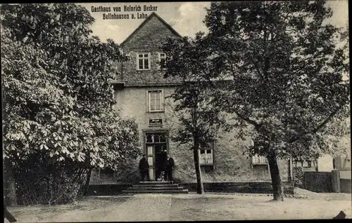 Ak Bellnhausen Fronhausen in Hessen, Gasthaus von Heinrich Becker