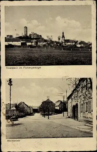 Ak Thierstein in Oberfranken, Marktplatz, Panorama