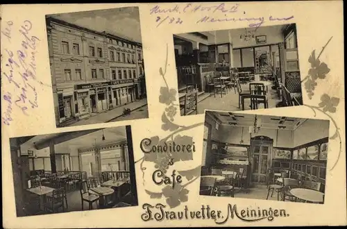 Ak Meiningen in Thüringen, Konditorei und Cafe F. Trautwetter