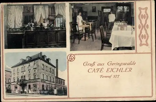 Ak Geringswalde Sachsen, Café Eichler, Tresen, Wirt