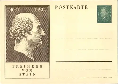 Ganzsachen Ak Freiherr vom Stein, Heinrich Friedrich Karl vom und zum Stein