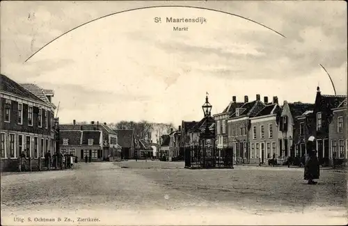 Ak Sint Maartensdijk Zeeland Niederlande, Markt