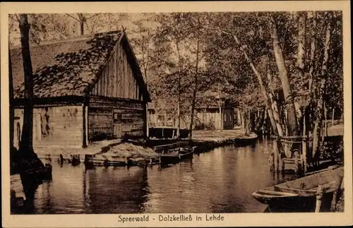 Ak Lehde Lübbenau im Spreewald, Dolzkefließ