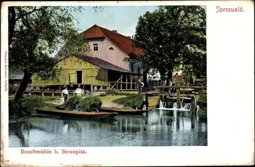Ak Straupitz im Spreewald, Buschmühle