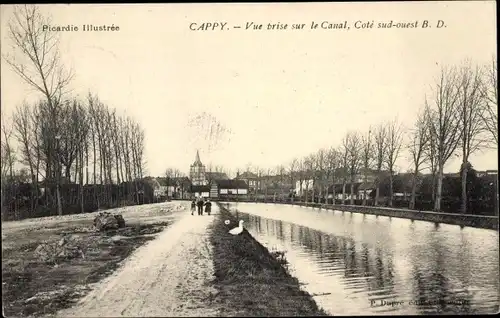 Ak Cappy Somme, Blick auf den Kanal, Südwestküste, Kanalpartie