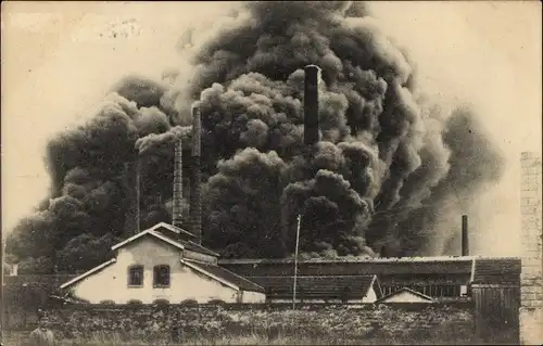 Ak Pagny-sur-Moselle Lothringen Meurthe et Moselle, Fabrik, Explosion