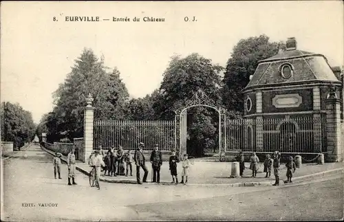 Ak Eurville Haute Marne, Eingang des Schlosses