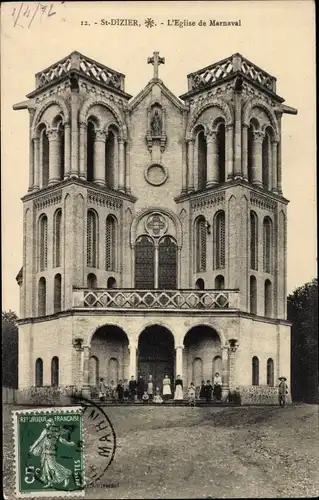 Postkarte Saint Dizier Haute Marne, Kirche von Marnaval