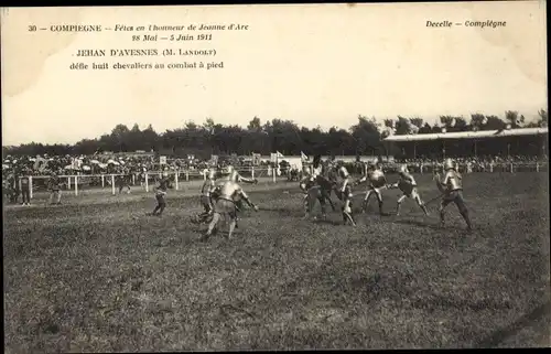 Ak Compiègne Oise, Fest zu Ehren von Jeanne d'Arc 1911, Jehan D'Avesnes, historisches Schauspiel