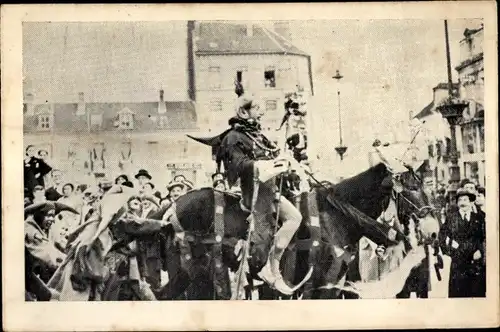 Ak Compiègne Oise, Fest zu Ehren von Jeanne d'Arc, Festzug, König der Narren