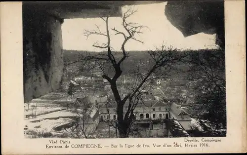 Ak Compiègne Oise, Schlachtfeld 1916, Kriegszerstörung I. WK