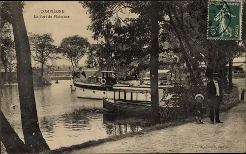 Ak Compiègne Oise, Hafen, Boote