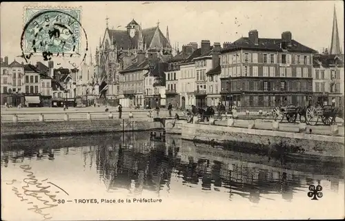 Ak Troyes-Aube, Place de la Prefecture