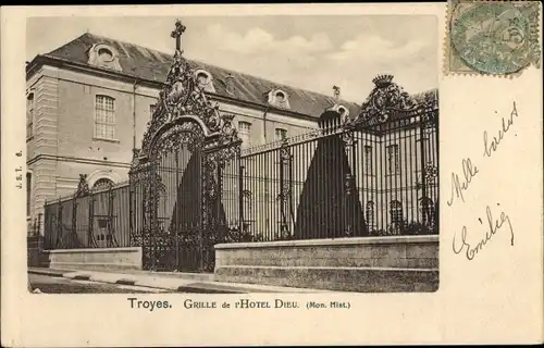 Ak Troyes-Aube, Raster des Hotel Dieu