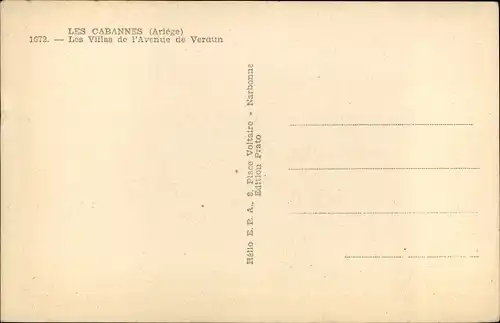 Ak L'Ariège de Cabanne, Die Villen der Avenue de Verdun