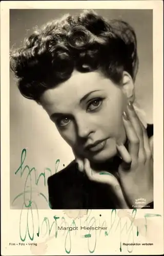 Ak Schauspielerin Margot Hielscher, Portrait, Autogramm