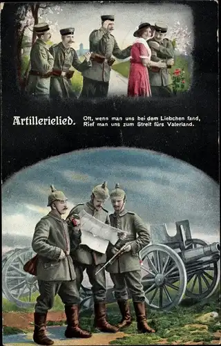Ak Artillerielied, Oft, wenn man uns bei dem Liebchen fand