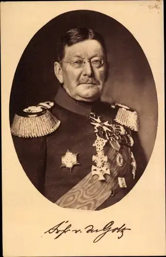 Ak Generalfeldmarschall Colmar von der Goltz, Portrait, Orden