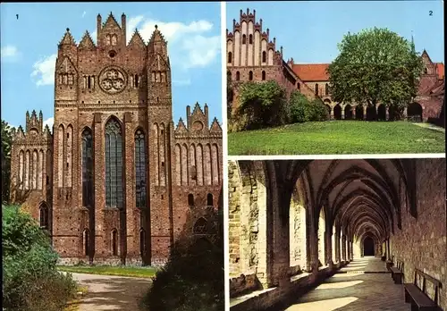 Ak Chorin in der Mark, Kloster Chorin, Westgiebel, von Süden, Östlicher Kreuzgang