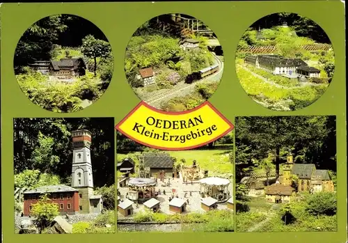 Ak Oederan in Sachsen, Klein-Erzgebirge, Alte Bimmelbahn, Talsperre Kriebstein, Rummelplatz