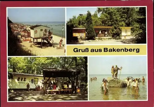 Ak Bakenberg Dranske Insel Rügen, Strand, Informationstelle, Eisstand, Neptunfest