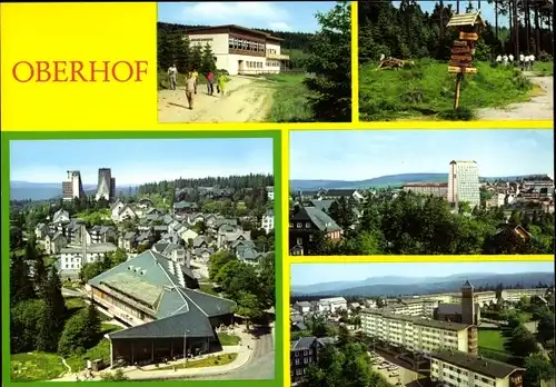 Ak Oberhof im Thüringer Wald, HOG Schanzenbaude, FDGB-Erholungsheim Rennsteig, Interhotel Panorama