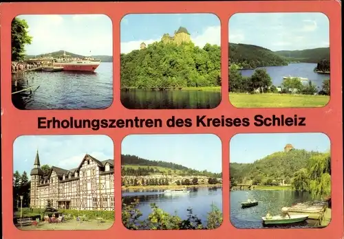 Ak Walsburg Eßbach in Thüringen, Saalburg, MS Gera, Burgk, Künsdorfer Bucht, Ziegenrück