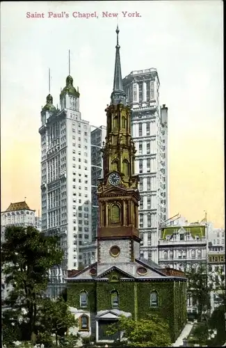 AK New York City USA, St. Pauls Chapel