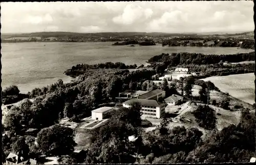 Ak Krummsee Malente in Ostholstein, Sanatorium Hängebarghorst, Luftbild