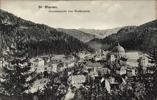 Ak Sankt Blasien im Schwarzwald, Gesamtansicht vom Weißenstein aus