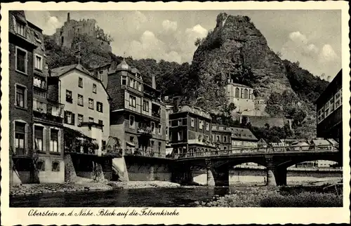 Ak Oberstein an der Nahe, Teilansicht, Felsenkirche