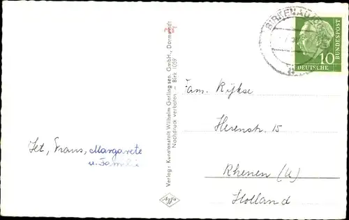 Ak Birkenau im Odenwald Hessen, Evangelische Kirche, Katholische Kirche, Schloss, Cornelius Heim