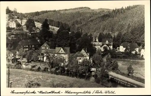 Ak Meuselbach Schwarzmühle Schwarzatal in Thüringen, Gesamtansicht