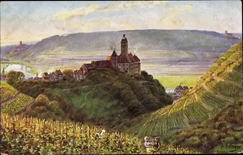 Künstler Ak Hoffmann, H., Gundelsheim am Neckar, Schloss Hornegg, Guttenberg, Ehrenfels