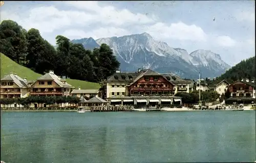 Ak Dorf Königssee Schönau am Königssee Oberbayern, Hotel Schiffmeister, Hotel Königssee