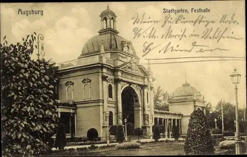 Ak Augsburg in Schwaben, Stadtgarten, Festhalle