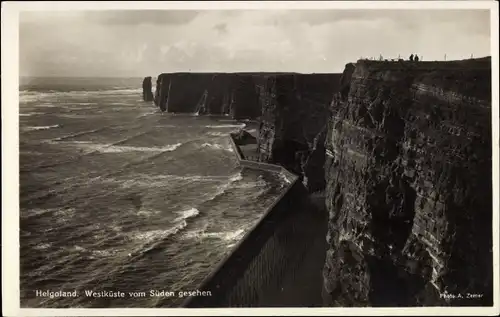 Ak Helgoland, Westküste von Süden gesehen