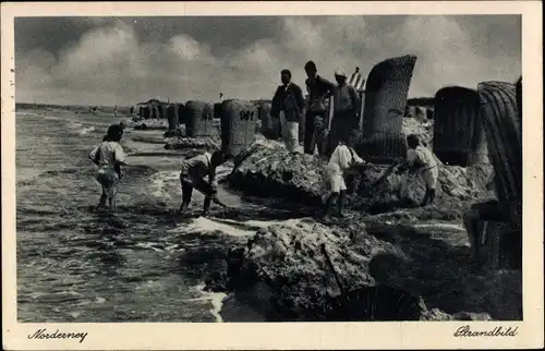 Ak Nordseebad Norderney Ostfriesland, Strandbild