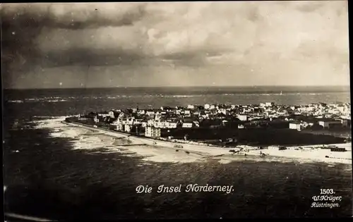 Ak Nordseebad Norderney Ostfriesland, Blick auf die Insel, Panorama