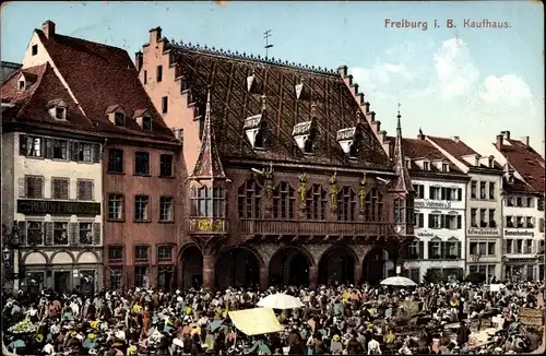 Ak Freiburg im Breisgau, Kaufhaus, Markt