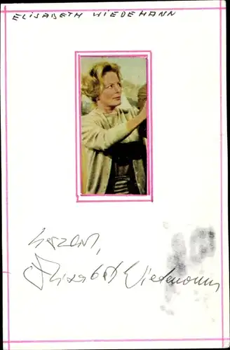 Ak Schauspielerin Elisabeth Wiedemann, Portrait, Autogramm