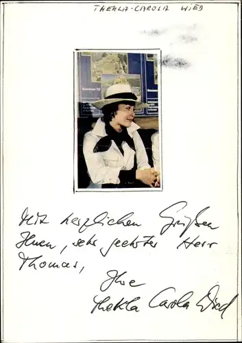 Ak Schauspielerin Thekla Carola Wied, Portrait, Autogramm