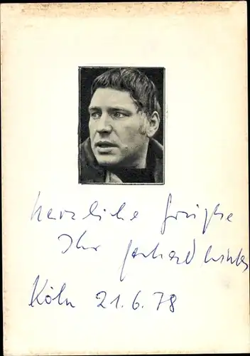 Ak Schauspieler Gerhard Winter, Portrait, Autogramm