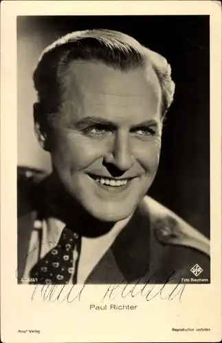 Ak Schauspieler Paul Richter, Portrait, Autogramm
