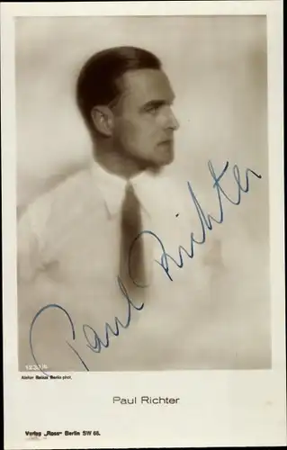 Ak Schauspieler Paul Richter, Portrait, Autogramm