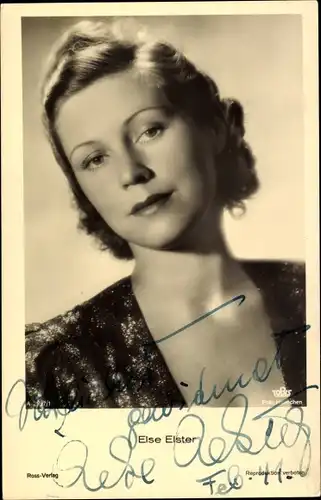 Ak Schauspielerin Else Elster, Portrait, Autogramm